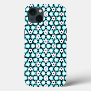 Cute Aqua Blue en White Floral Pattern Case-Mate iPhone Case