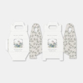 Cute Aqua Blue Floral Teapot Crest Vrijgezellenfee Bedankdoosjes (Uitgevouwen)