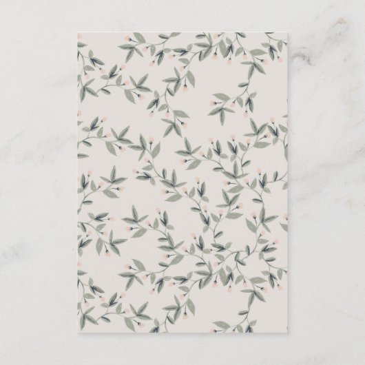 Cute Aqua Blue Floral Teapot Cup Weddenschap Detai Informatiekaartje (Achterkant)