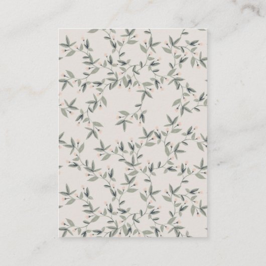 Cute Aqua Blue Floral Teapot Cup Weddenschap Websi Informatiekaartje (Achterkant)