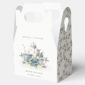 Cute Aqua Blue Floral Teapot Cups Vrijgezellenfees Bedankdoosjes (Geopend)