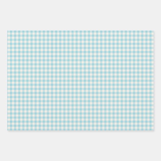 Cute  Aqua Blue Gingham Pset Pattern Inpakpapier Vel (Voorkant 2)