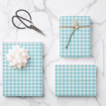 Cute  Aqua Blue Gingham Pset Pattern Inpakpapier Vel<br><div class="desc">Aqua Blue Gingham Pset Pattern Papierbladen verpakken</div>