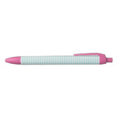 Cute  Aqua Blue Gingham Pset Pattern Zwarte Inkt Pen (Bovenkant)