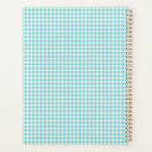 Cute Aqua Blue Gingham Pset Personalized Planner (Achterkant)
