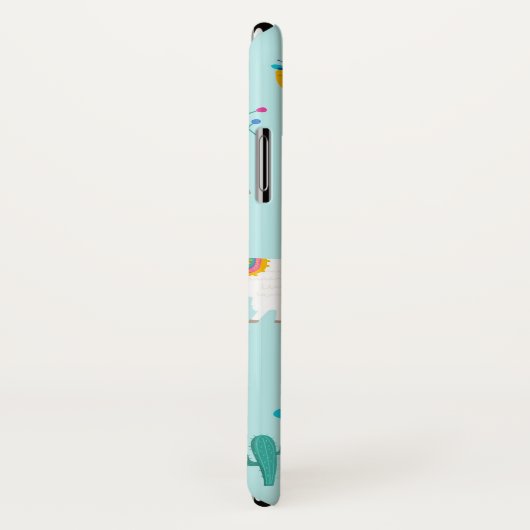 Cute Aqua Blue Llama Pattern Case-Mate iPhone Case (Achterkant / rechts)