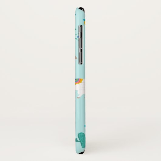 Cute Aqua Blue Llama Pattern Case-Mate iPhone Case (Achterkant/links)