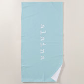 Cute Aqua Blue Monogrammed Typewriter Lettering Strandlaken (Voorkant)