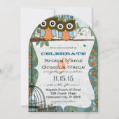 Cute Aqua Blue Owl Marry My Best Friend Wedding Kaart (Voorkant)