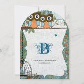 Cute Aqua Blue Owl Marry My Best Friend Wedding Kaart (Achterkant)