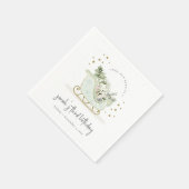 Cute Aqua Blue Winter Sleigh Elke avond Servet (Hoek)