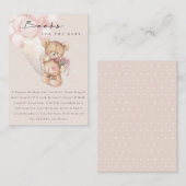 Cute Aqua Blush Beer Ballonboeken voor Baby shower Informatiekaartje (Voorkant / Achterkant)