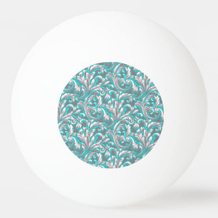 Cute aqua gray naadloze florale patroonlamp pingpongbal