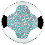 Cute aqua gray naadloze florale patroonlamp voetbal (Gedraaid)