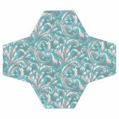 Cute aqua gray naadloze florale patroonlamp voetbal (Enkel)