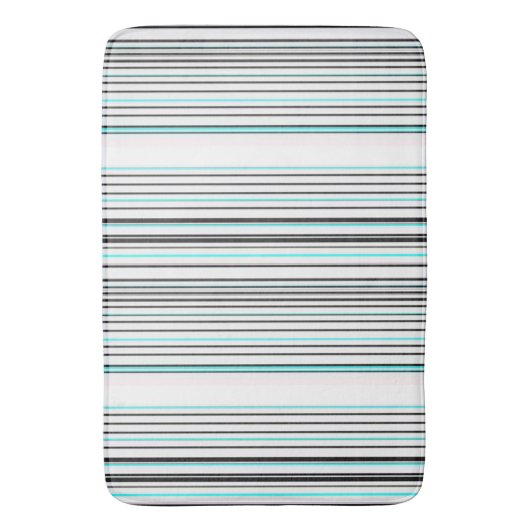 Cute aqua gray strepen badmat (Voorkant Verticaal)