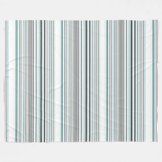 Cute aqua gray strepen fleece deken (Voorkant (Horizontaal))