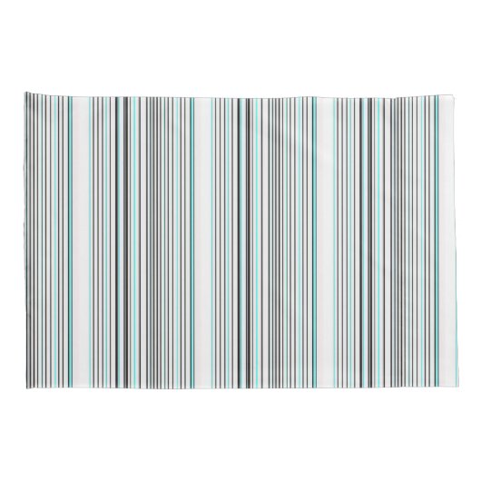 Cute aqua gray stripes kussensloop (Achterkant-Rechts)