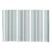 Cute aqua gray stripes kussensloop (Voorkant-Links)