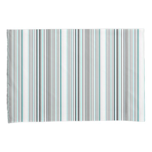Cute aqua gray stripes kussensloop (Voorkant-Rechts)