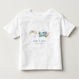 Cute Aqua Green Blue Kinder Plane Clouds Birthday Kinder Shirts