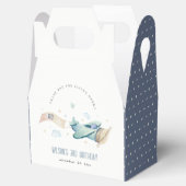 Cute Aqua Green Blue Plane Cloud Heart Birthday Bedankdoosjes (Geopend)