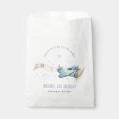 Cute Aqua Green Blue Plane Cloud Heart Birthday Bedankzakje (Voorkant)