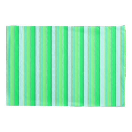 Cute aqua green stripes kussensloop (Achterkant-Links)
