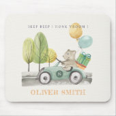 Cute Aqua Green Teddy Balloon Gift Party Car Muismat (Voorkant)