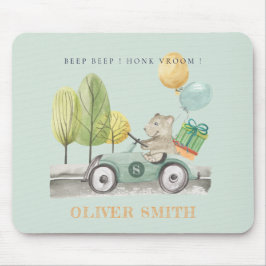 Cute Aqua Green Teddy Balloon Gift Party Car Muismat