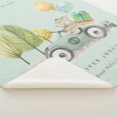 Cute Aqua Green Teddy Balloon Gift Party Car Sherpa Deken (3/4)