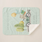 Cute Aqua Green Teddy Balloon Gift Party Car Sherpa Deken (Voorkant (horizontaal))