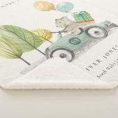 Cute Aqua Green Teddy Balloon Gift Party Car Sherpa Deken (3/4)