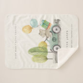 Cute Aqua Green Teddy Balloon Gift Party Car Sherpa Deken (Voorkant (horizontaal))