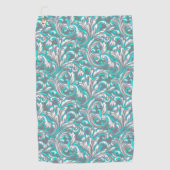Cute aqua grijs naadloos bloempatroon golfhanddoek (Voorkant)