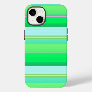 Cute aqua groene strepen Case-Mate iPhone 14 hoesje