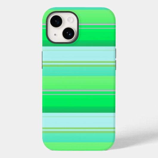 Cute aqua groene strepen Case-Mate iPhone case (Achterkant)