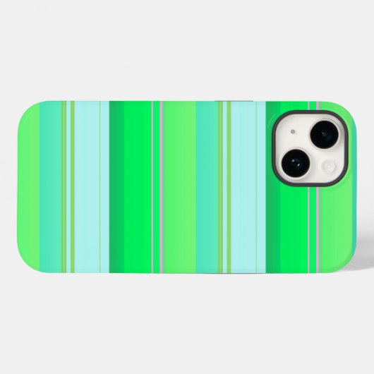 Cute aqua groene strepen Case-Mate iPhone case (Achterkant (horizontaal))