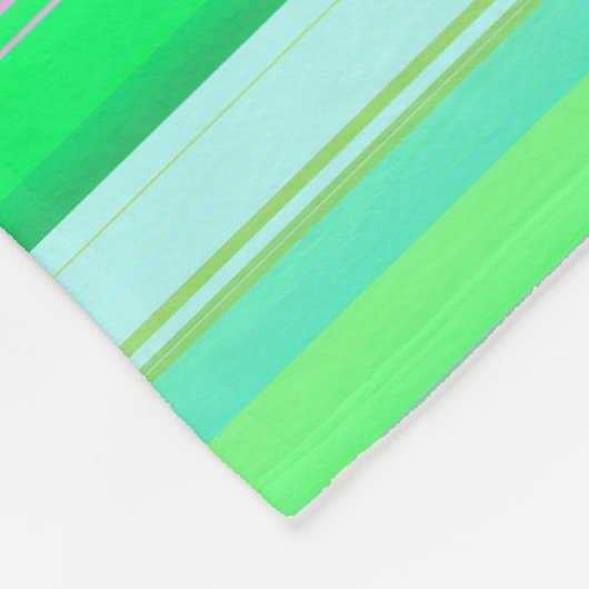 Cute aqua groene strepen fleece deken (Hoek)