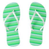 Cute aqua groene strepen teenslippers (Voetbed)