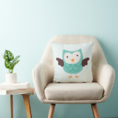 Cute Aqua Owl Kussen (Stoel)