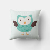 Cute Aqua Owl Kussen (Achterkant)