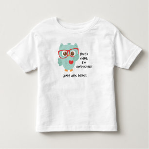 Cute Aqua Owl w Glasses! Geweldige, vraag het maar Kinder Shirts