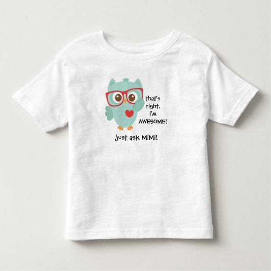 Cute Aqua Owl w Glasses! Geweldige, vraag het maar Kinder Shirts (Voorkant)