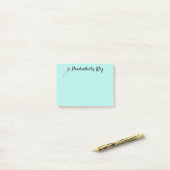 Cute Aqua Productivity WIZ Post It Notes (Op bureau)