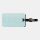 Cute Aqua Stripes Mr en Mrs Custom Photo Bagagelabel (Achterkant horizontaal)