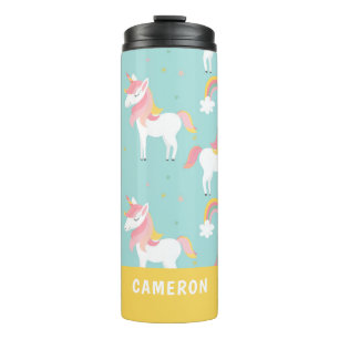 Cute Aqua Unicorns Personalized Thermosbeker