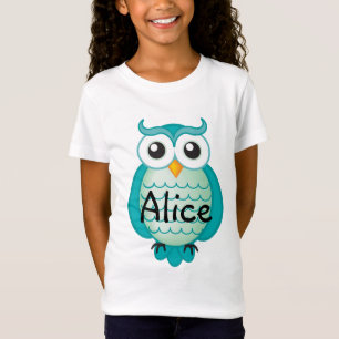 Cute Aqua Wise Owl   Koel T-shirt