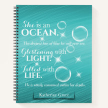 Cute Aquamarine Blauwgroen Ocean Thormed Poetry