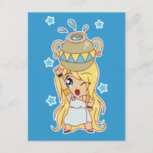Cute Aquarius Girl Briefkaart